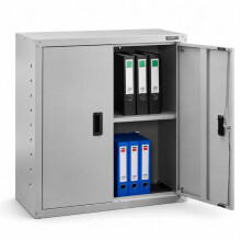 AREBOS Filing cabinet Office cabinet | Gray | 90 x 40 x 90 cm | 2 doors | Height adjustable shelf | with cylinder lock