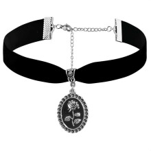 (Style 3) Rose Dark Pendant Necklace With Silver Plating For Womens Party And Wear Casual