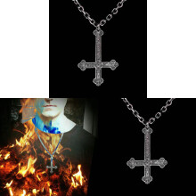 Metal Black Vintage Cross Necklace With Electroplated Finish Jewelry Fashion For