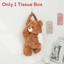 (LightBrown)Cute Cartoon Plush Bear Tissue Cover With Customization Options For Bedroom Gift And
