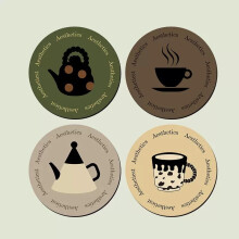 (12x12CM)Vintage Tisch Schutzmatten mit Cartoon Muster für Tee und Liebhaber Kaffee
