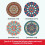(Set C,12x12cm)Modern Rubber Coaster Set With Heatresistant Patterned Surface For Home Dining 7