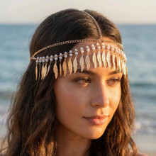 Tassel Gold Stylish Head Jewelry For Vacation And Beach Festivals Party Wear