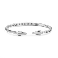 (Silver) Steel Titanium Fashion Nail Motif Bracelet For Casual Women Accessory Men