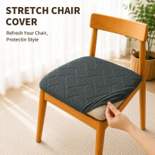 (Dark Gray) Multiuse Polyester Chair Slipcover Maintenance Decorative Pattern Dining Area