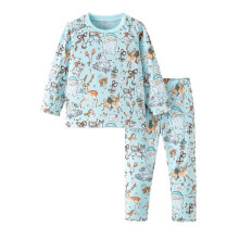 (120cm) Girl Winter Boy Warmth Cartoon Print Sweater Set With Cotton Fabric For Children