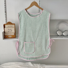 (Green)Baby Bib Apron For Feeding And Spills With Coral Fleece Double Fabric Layer