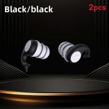 (Black)Silicone Waterproof Ear Protection For Swimming With Soft Material Threelayer