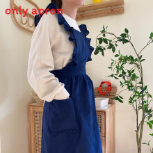 (Navy)Rustic Style Sleeveless Apron For Coffee Shop Art Students And Floral Arrangements