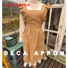 (Khaki)Rustic Style Sleeveless Apron For Coffee Shop Art Students And Floral Arrangements