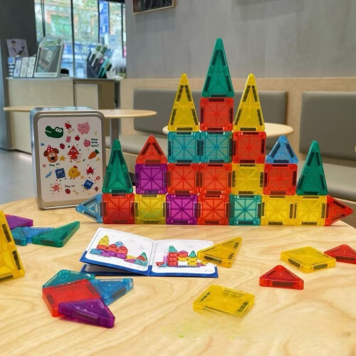 (48 Pieces)Portable Magnetic Puzzle Blocks For Kids With 56 Pieces For Educational Development 2