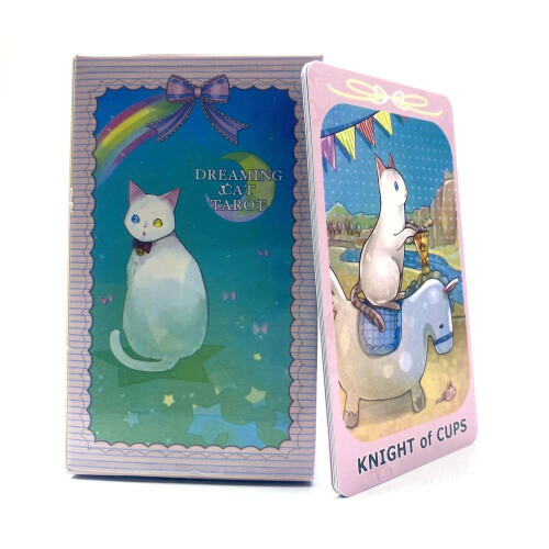 Dreaming Cat Tarot Card Set With Protective Bag For Personal Growth Divination And