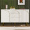 (Cream White) Cream Sideboard 140x40x84cm 2Doors 3Drawers Shelf 4