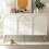 (Cream White) Cream Sideboard 140x40x84cm 2Doors 3Drawers Shelf 8