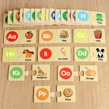 Preschool Educational Wooden Puzzle With Animal Figures And Alphabet For Cognitive Growth
