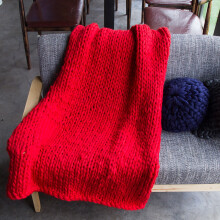 (Red, 120*150cm/47.24*59.06in) Blanket Thread Cotton Sofa Blankets Hand Woven Home Decoration Comfortable Gift