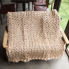 (Beige, 120*150cm/47.24*59.06in) Blanket Thread Cotton Sofa Blankets Hand Woven Home Decoration Comfortable Gift