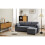 (Grey, Fabric) Grey Convertible Sectional Sofa Bed 3-Seat 3