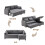 (Grey, Fabric) Grey Convertible Sectional Sofa Bed 3-Seat 6