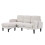 (Beige, Fabric) Beige L-Shaped Sofa 204x136x80cm Modular Chaise 12