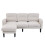 (Beige, Fabric) Beige L-Shaped Sofa 204x136x80cm Modular Chaise 10