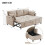 (Beige, Fabric) Beige Convertible Sectional Sofa Bed 3-Seat 8