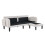 (Beige, Fabric) Beige L-Shaped Sofa 204x136x80cm Modular Chaise 11
