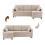 (Beige, Fabric) Beige Convertible Sectional Sofa Bed 3-Seat 9