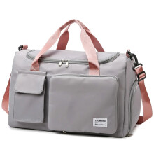 (gray pink) UNIXINU Carry On Travel Bag Large Capacity Weekender Overnight Duffle Bags with Shoe Compartment Sports Fitness Bags for Women