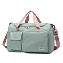 (green pink) UNIXINU Carry On Travel Bag Large Capacity Weekender Overnight Duffle Bags with Shoe Compartment Sports Fitness Bags for Women