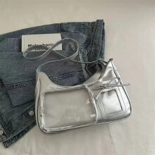 (silver Bow tie) Y2k Harajuku Shoulder Bag Women Korean Transparent Ita Bag School Crossbody Bag Female Japanese Designer Preppy Handbag Purse