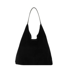 (black) Large Capacity Suede Shoulder Bag Autumn and Winter Vintage Women's Bag Solid Color Simple Versatile Bucket Bag