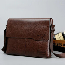 (Dark Brown) Luxury Brand Men Shoulder Bag For IPAD Leather Business Handbag Men Messenger Bag Large Side Sling Bag Fashion Man Crossbody Bag