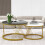 (Grey) Modern Marble Coffee Table Set of 2 1