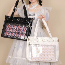 (Silver-Small) New Original Spicy Girl Cool Ita Bag Large Capacity Transparent Pain Layer Crossbody Bag Love Chain Ulzzang Shoulder Bag Handbag