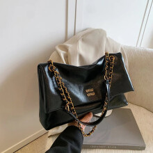 (black) Luxury designer high-end sense of large-capacity bag ladies 2026 new popular all-match chain messenger bag commuter shoulder bag