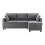 (Grey, Fabric) Grey Convertible Sectional Sofa Bed 3-Seat 14