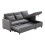 (Grey, Fabric) Grey Convertible Sectional Sofa Bed 3-Seat 15