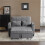 (Gray, Fabric) Grey Sofa Bed 2-Seater Pull Out Cup Holders 5
