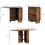 Homcom HOMCOM 80-140 cm Folding Dining Table for 4-6 Drop Leaf Table Rustic Brown 3