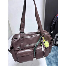 (brownXL) Correct version, Song Yuqi, Kim Chae-won, Choi Kang-kyu, same brand as Korean starsMotorcycle Bags Women's Crossbody Ba