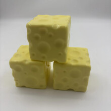 (3pcs) 7x7CM Soft PU Square Cheese Slow Rebound Squishy Stress Relief Toy Gift