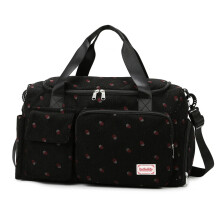 (Black) Corduroy Travel Tote Bag Large Capacity Carry On Travel Bag With Shoe Compartment Sports Fitness Bags For Women Duffle Bags
