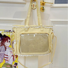 (Yellow) Ballet Girls Large Capacity Kawaii Itabag Japanese Transparent JK Shoulder Crossbody Bags Gift For Friends Teenage School Bags