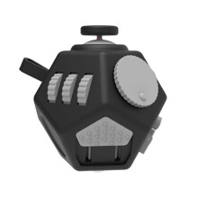 (TH2-Gray Black, China Mainland) Anti-Stress Fidget Toy - Plastic Gaming Cube for Anxiety Relief Focus & Relaxation Gift Present for Attention-seeking
