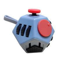 (TH2-Grey red, China Mainland) Anti-Stress Fidget Toy - Plastic Gaming Cube for Anxiety Relief Focus & Relaxation Gift Present for Attention-seeking
