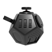 (TH2-Black, China Mainland) Anti-Stress Fidget Toy - Plastic Gaming Cube for Anxiety Relief Focus & Relaxation Gift Present for Attention-seeking