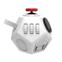 (TH2-White, China Mainland) Anti-Stress Fidget Toy - Plastic Gaming Cube for Anxiety Relief Focus & Relaxation Gift Present for Attention-seeking