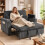 Homcom HOMCOM 2 Seater Sofa Bed, 3-in-1 Corduroy Pull Out Sleeper Sofa, Dark Grey 1
