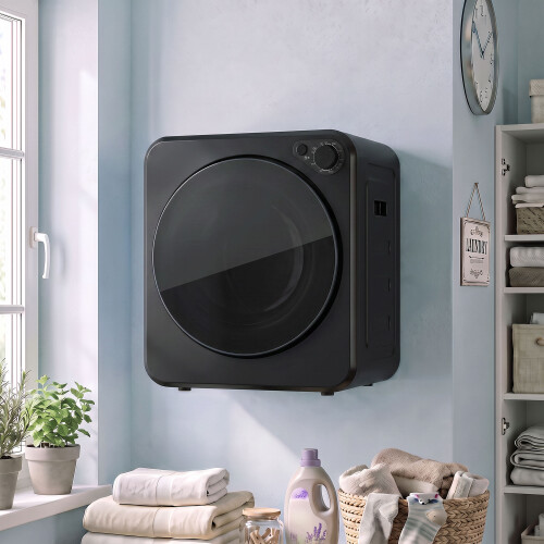 Homcom HOMCOM Portable 4kg Front Load Laundry Dryer with 2 Power Modes, Black 1